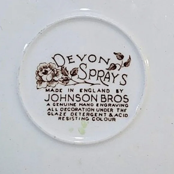 Johnson Bros.-Lot of 7 Vintage Devon Sprays Hand Engraving 6" Floral Pla… - Picture 4 of 6